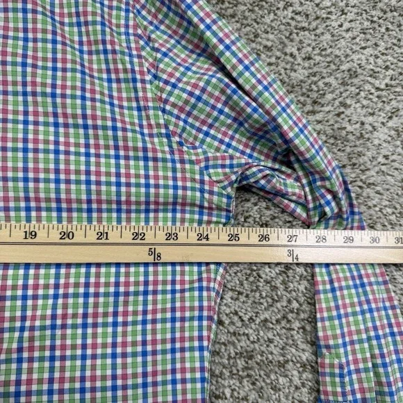 Masters Peter Millar Shirt Men L Long Sleeve Button Up Performance Stretch Nylon